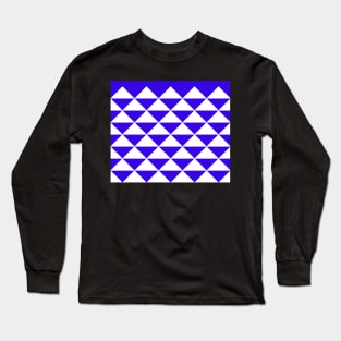 Abstract Triangles pattern - blue and white. Long Sleeve T-Shirt